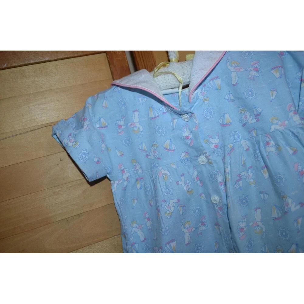 Vintage Baby Girl Loves Sailing Rompers